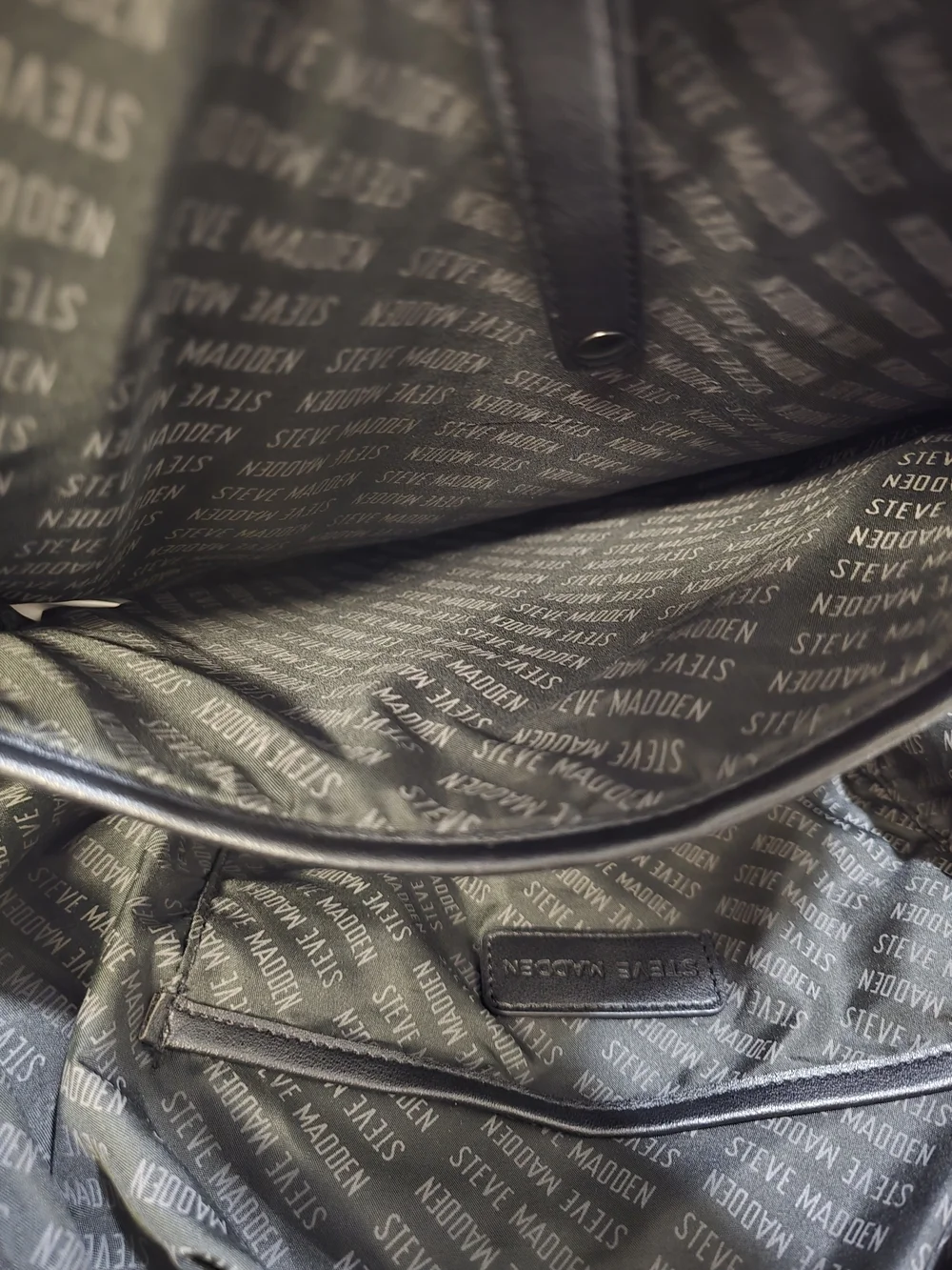 Steve Madden Black Quilted Puffer Backpack Travel School Bag